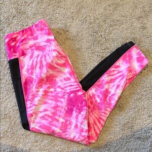 LuLaRoe Pink and Black Tie-Dye Leggings